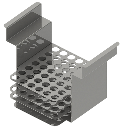 Ställ för 30 rör, 100 x Ø17 mm, rostfritt, upp till +150 °C